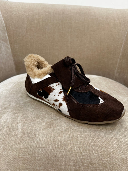 Babouche Cow Print Trainer