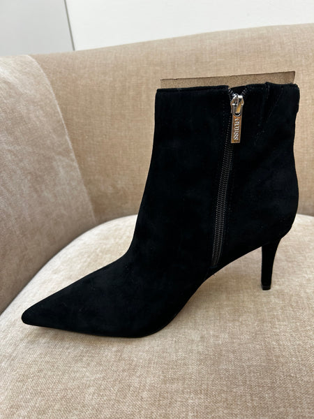 Guess Skinny Heel Black Ankle Suede Boot