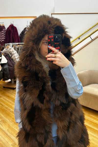 Lola Casedemunt Hooded Fur Gilet