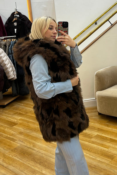 Lola Casedemunt Hooded Fur Gilet