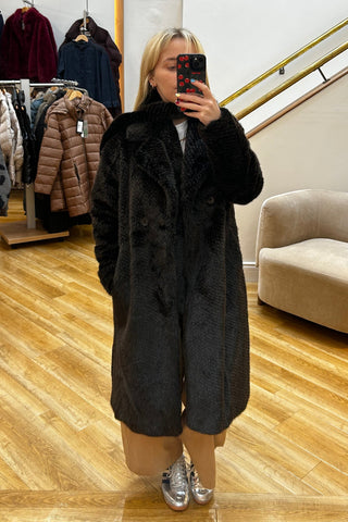 Etage Faux Fur Coat Black