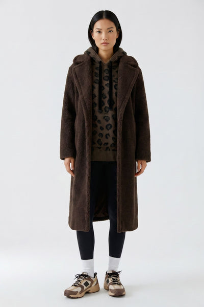 Oui Brown Teddy Coat