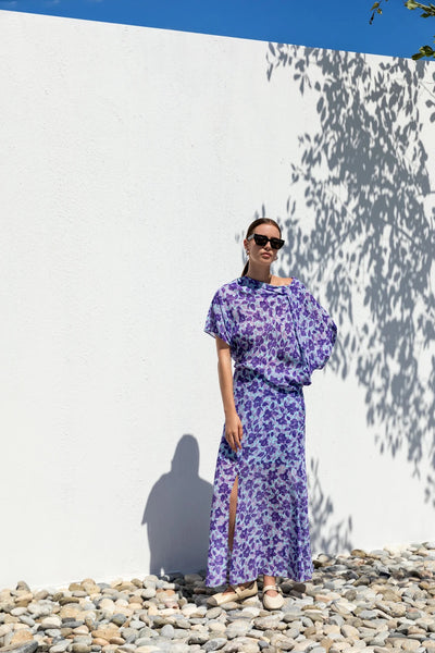 Kameya - Purple Floral Maxi Dress