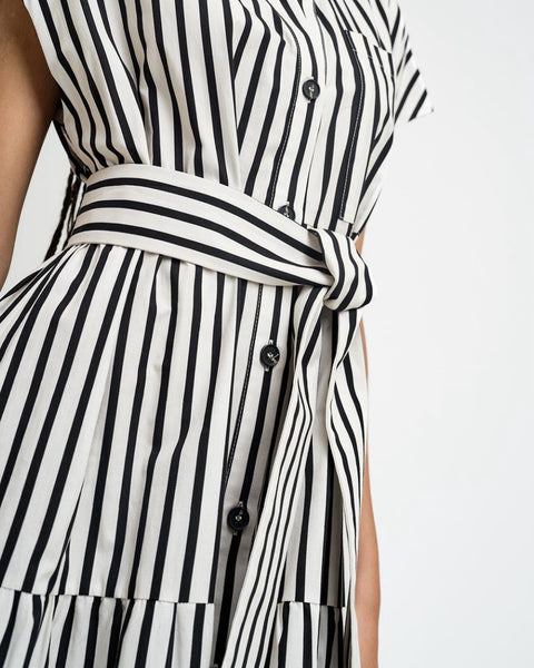 ACCESS Striped shirt dress with belt