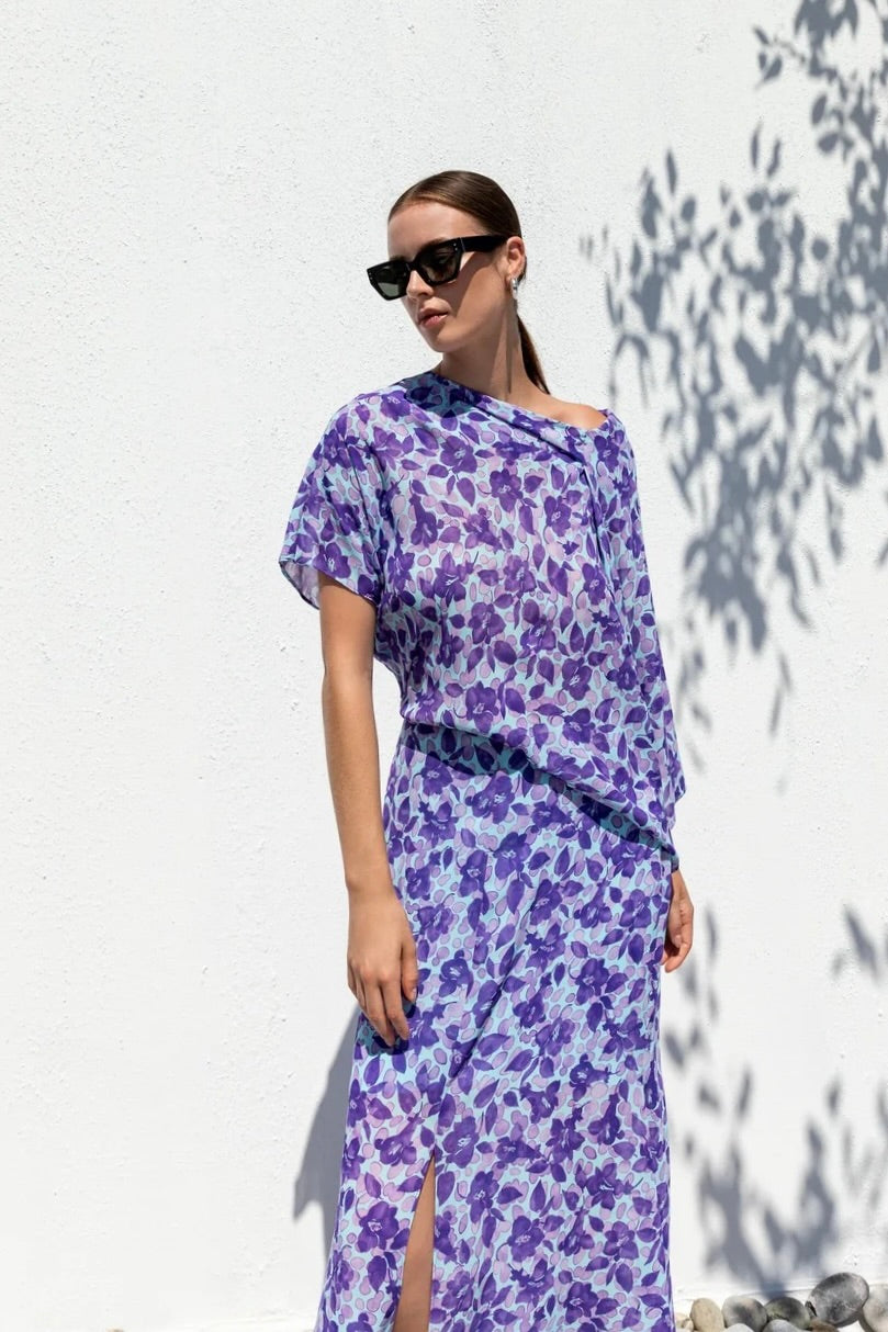 Kameya - Purple Floral Maxi Dress