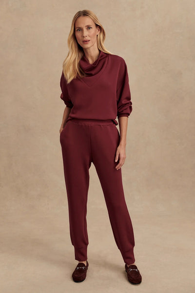 Varley Slim Cuff Pant in Maroon