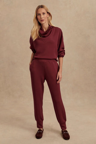 Varley Slim Cuff Pant in Maroon