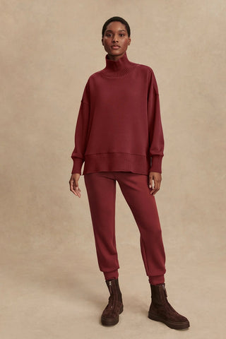 Varley Barker High Neck Sweater in Maroon
