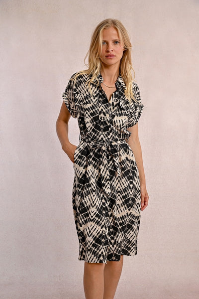 MOLLY BRACKEN LONG BELTED DRESS