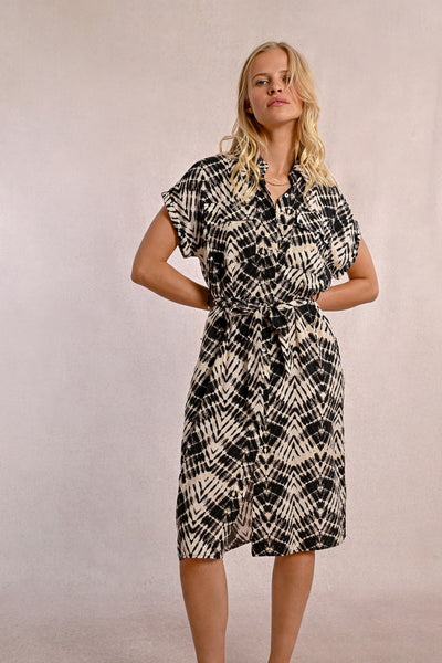 MOLLY BRACKEN LONG BELTED DRESS