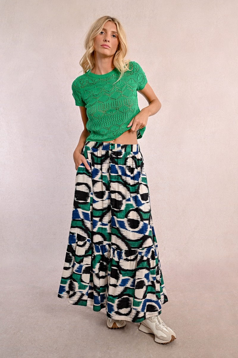 MOLLY BRACKEN LONG PRINTED SKIRT