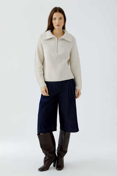 Oui Highneck Cream Sweater