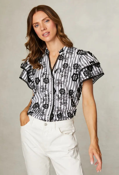 Fee G RIA FRILL SLEEVE BLOUSE