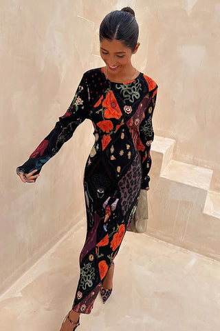 Never Fully Dressed Night Garden Gaia Plisse Dress