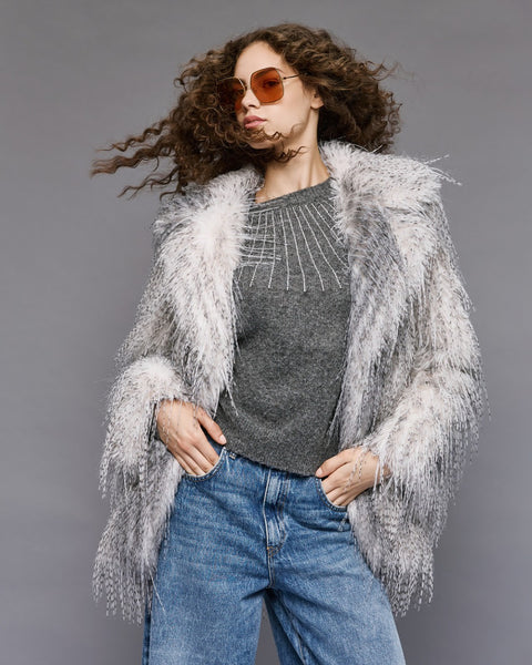 Access Long-hair faux fur coat