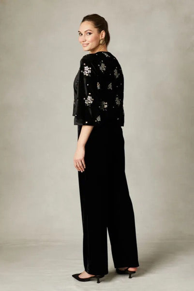 Fee G Athena Beaded Short Jacket Black