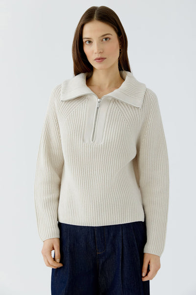 Oui Highneck Cream Sweater