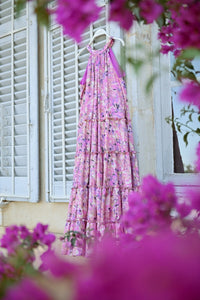 MOLLY BRACKEN LONG DRESS WITH RUFFLES