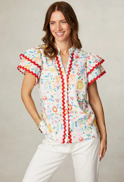 Fee G RIA – FRILL SLEEVE BLOUSE