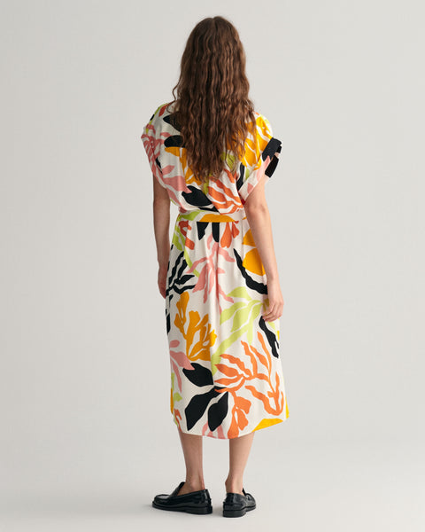 GANT Palm Print Short Sleeve Dress