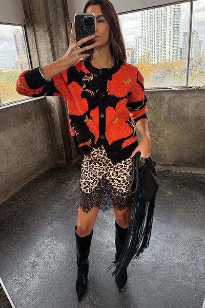 NEVER FULLY DRESSED Leopard Lace Mini Maeva Skirt