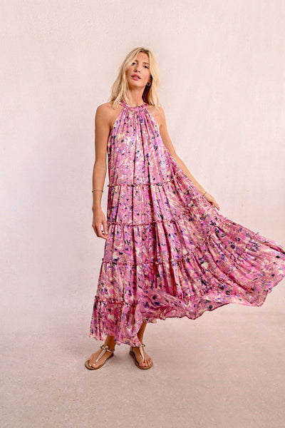 MOLLY BRACKEN LONG DRESS WITH RUFFLES