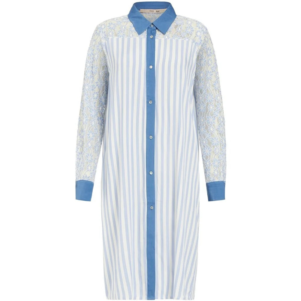 COSTA MANI- BOBBIE SHIRT-DRESS - BLUE STRIPE