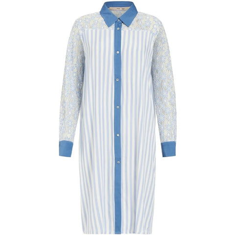 COSTA MANI- BOBBIE SHIRT-DRESS - BLUE STRIPE