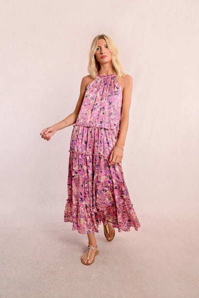 MOLLY BRACKEN LONG DRESS WITH RUFFLES