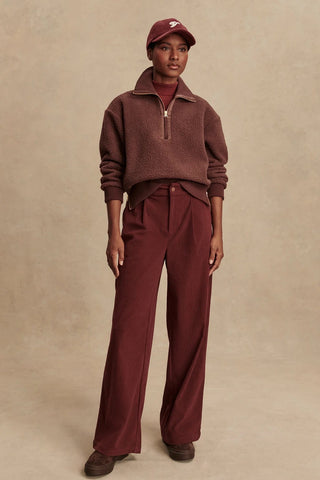 Varley Roselle Half Zip Fleece in Mahogany