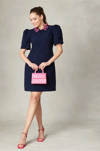 Fee G Sabrina Collar Dress Navy