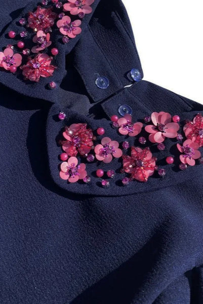 Fee G Sabrina Collar Dress Navy