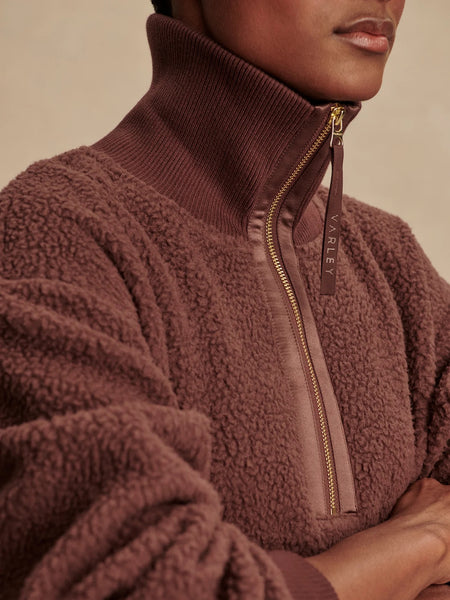 Varley Roselle Half Zip Fleece in Mahogany