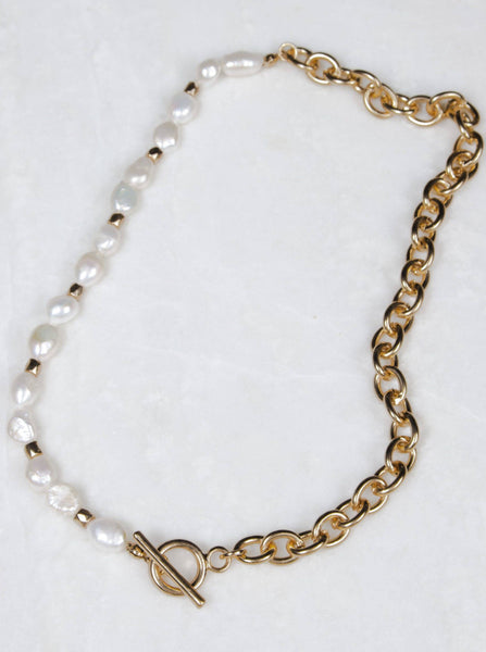 Olia Jewellery Brittany Gold Plated Pearl Necklace