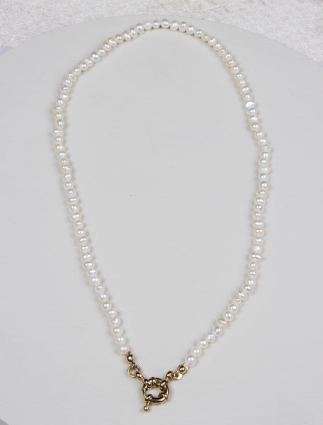 Olia Jewellery Sara Gold Plated Freshwater Pearls Choker
