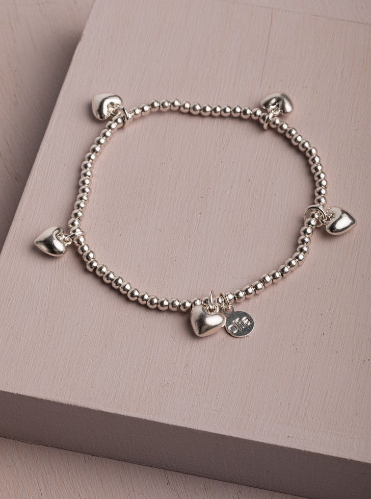 Olia Jewellery Trixabelle Heart Bracelet - Silver Plated