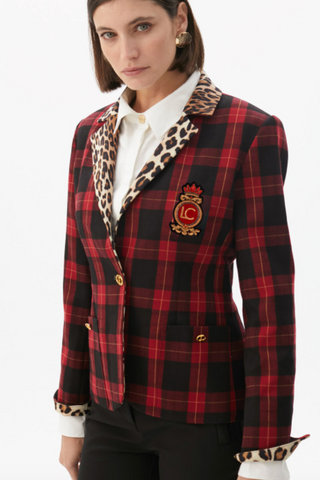 Lola Casedemunt Tartan Animal Print Blazer