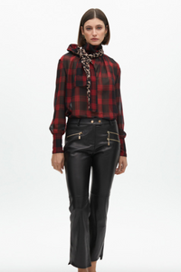 Lola Casedumont Animal Print Tartan Shirt With Bow