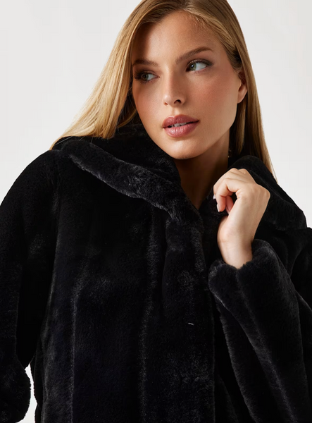 Guess Faux Fur Short Black Jacket