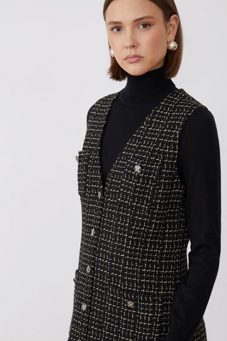 Jovanna Indra Tweed Long Jacket Dress