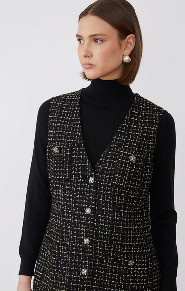 Jovanna Indra Tweed Long Jacket Dress