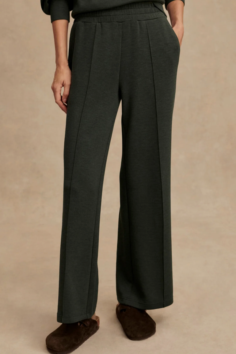 Varley Olma Olive Marl Khaki Wide Leg Pant
