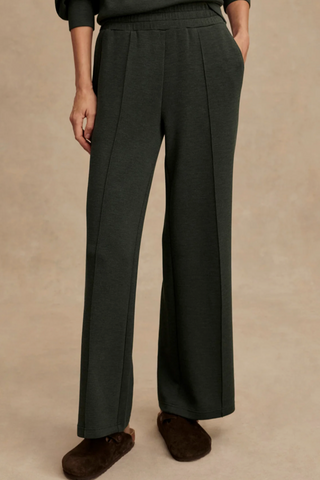 Varley Olma Olive Marl Khaki Wide Leg Pant