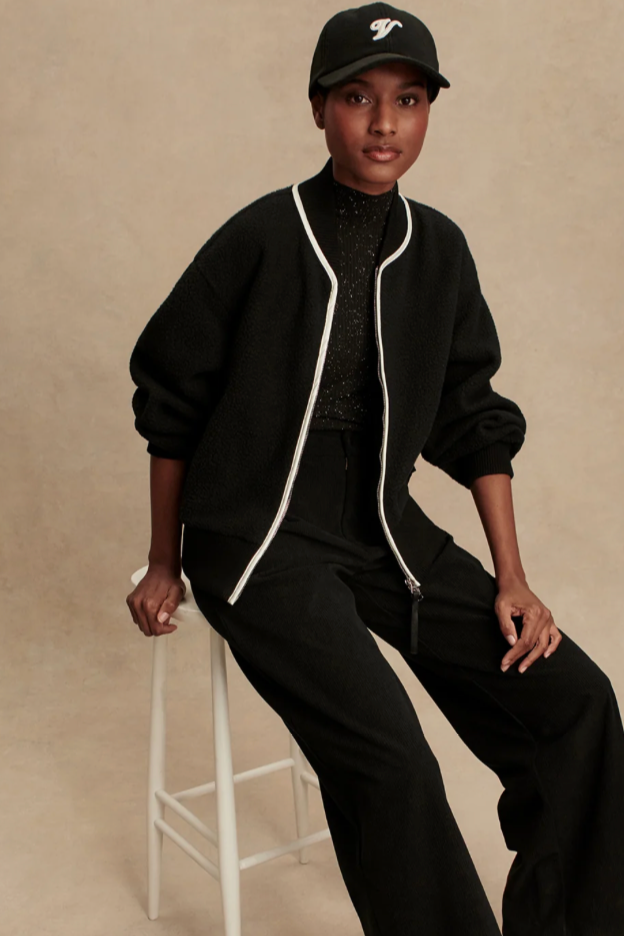 Varley Hansley Full Zip Bomber Black