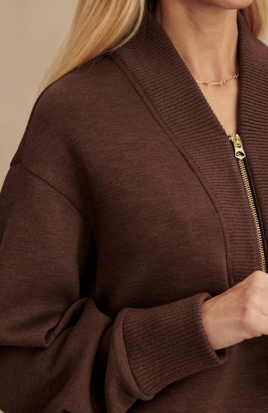 Varley Sally Half Zip Sweat Coffee Marl