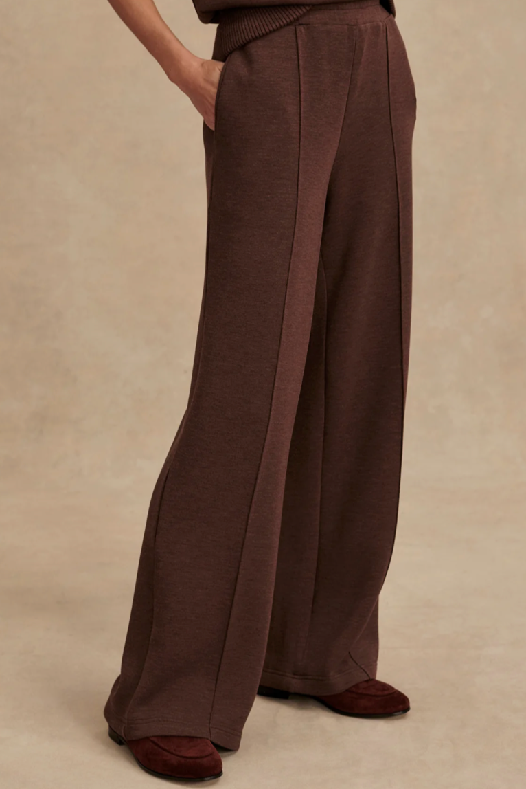 Varley Wide Leg Pant 28" Coffee Marl