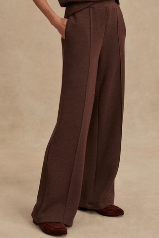 Varley Wide Leg Pant 28" Coffee Marl