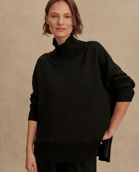 Varley Barker High Neck Sweat In Black