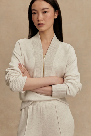Varley Sally Half Zip Sweat In Ivory