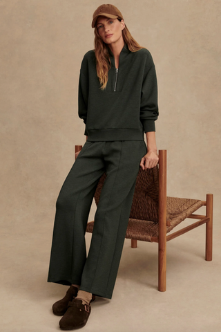 Varley Davidson Sweater In Olive Marl Khaki